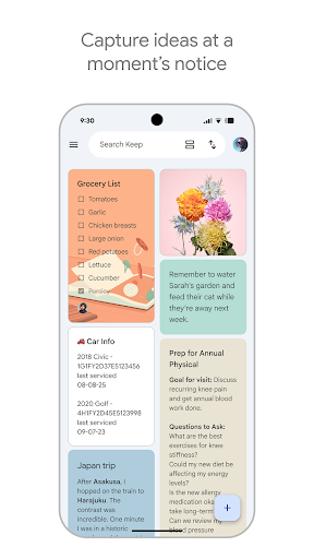 Google Keep - Ескертпелер мен тізімдер